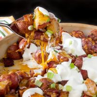 loaded chipotle potatoes with bacon