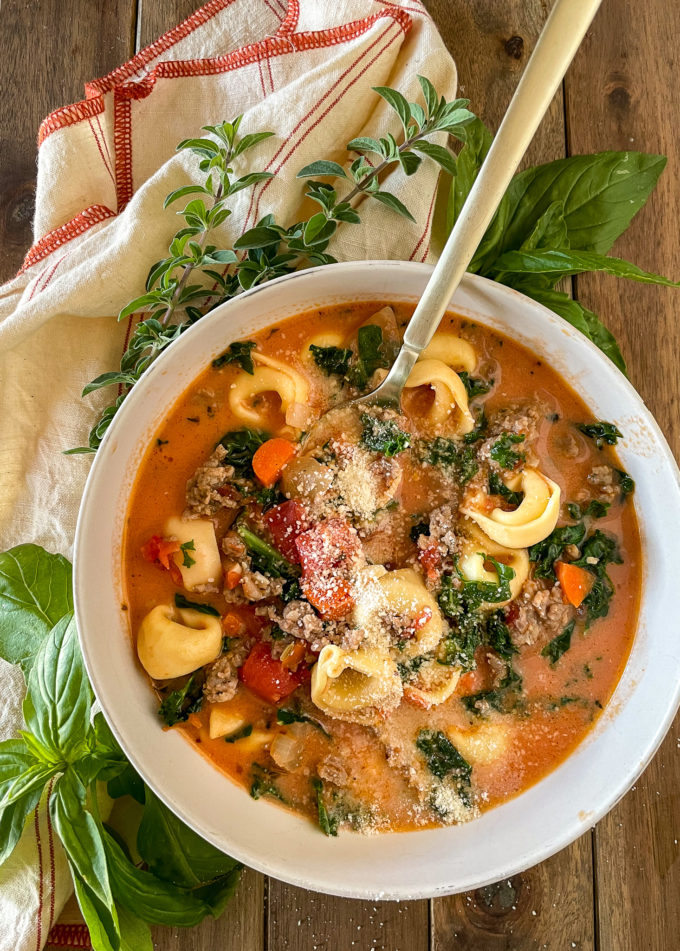 Creamy Tortellini Sausage Kale Soup